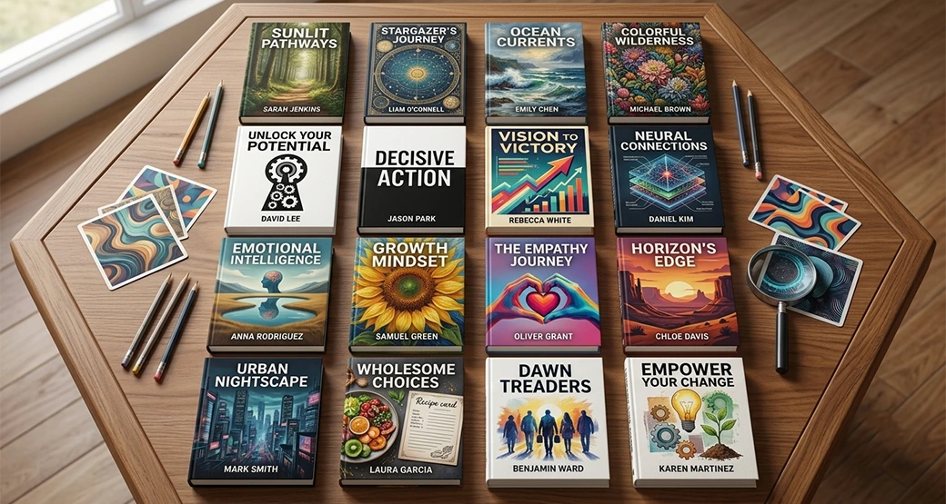 Collection of example book cover concepts